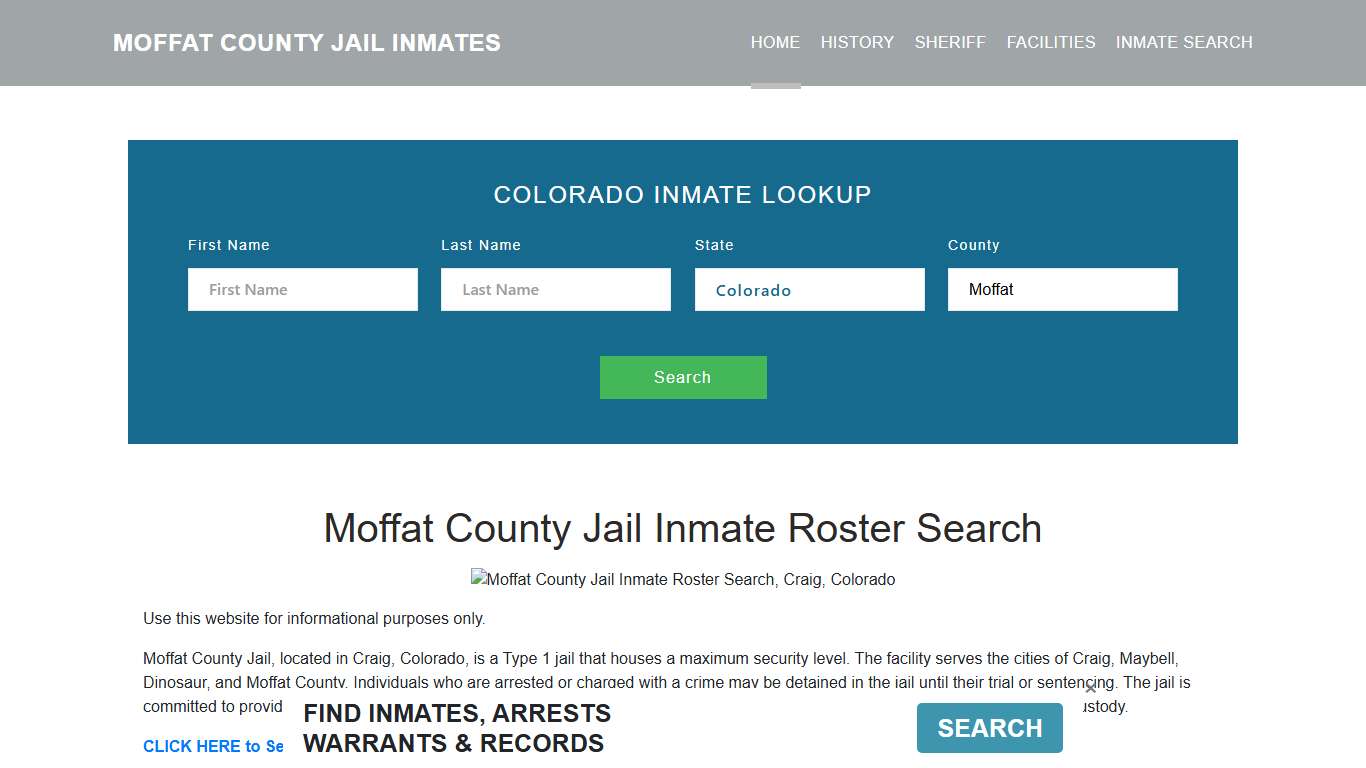 Moffat County Jail Inmate Roster Lookup, Craig, CO