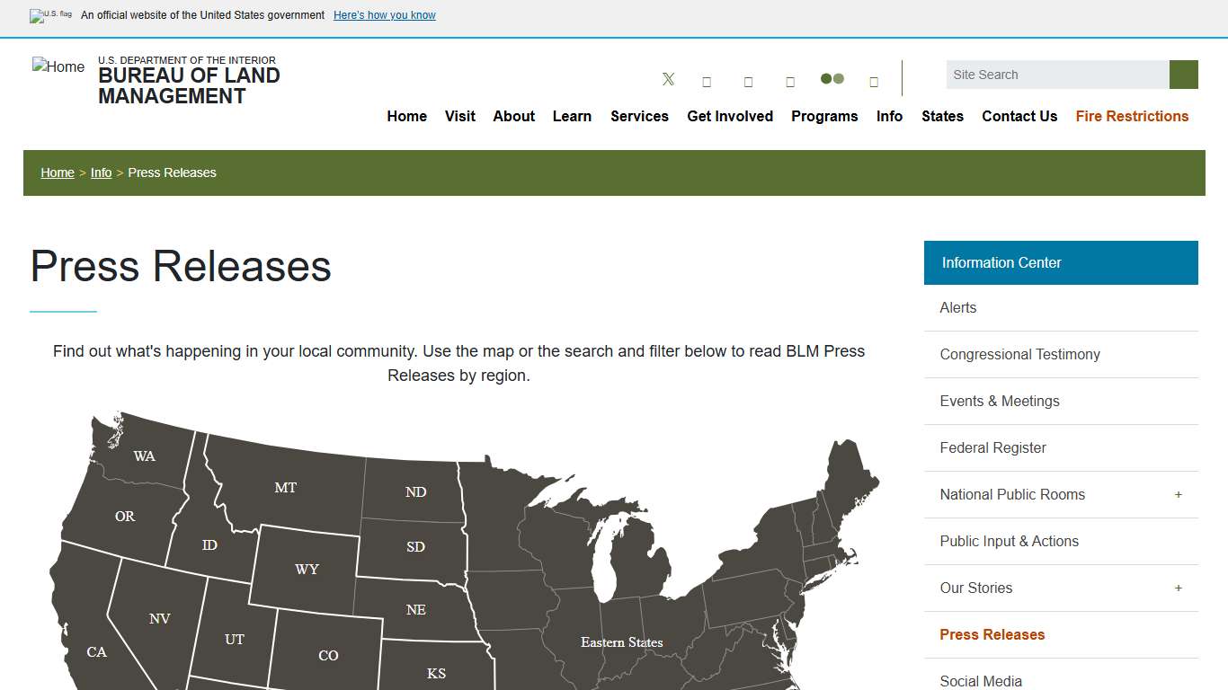 Press Releases Bureau of Land Management